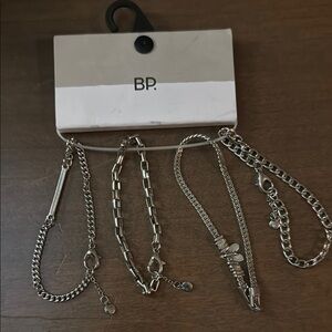 ❤️ BP by Nordstrom Silver Women's Bracelet Set of 4 NWT